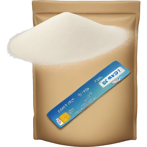 Flour with credit card next to it emoji