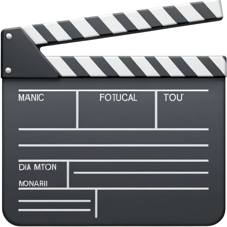 minimalist movie clapper, two rectangles with a diagonal line, no text or details emoji