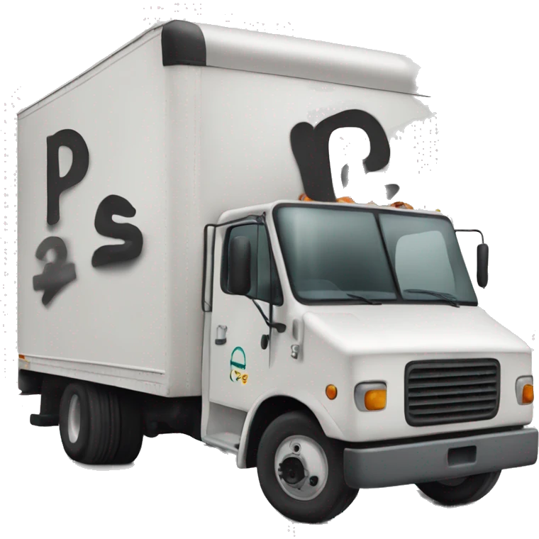 Boxtruck with letters "PGS” on the side emoji