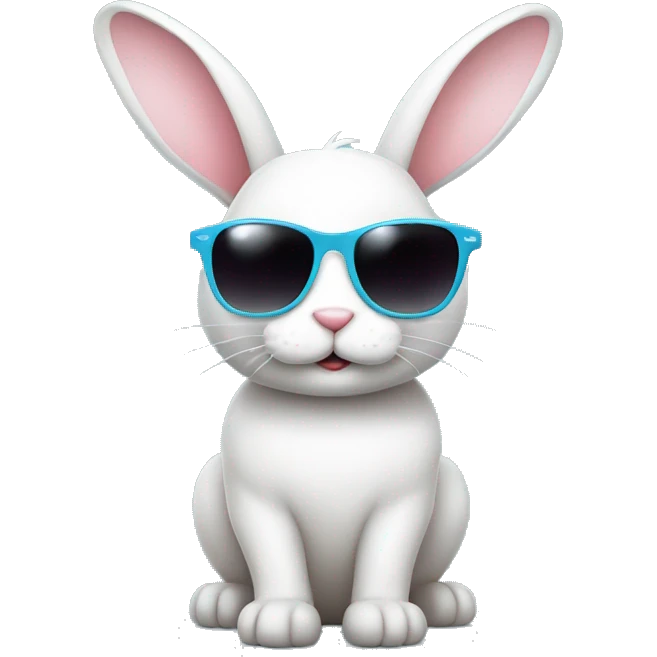 cute bunny wearing sunglasses emoji