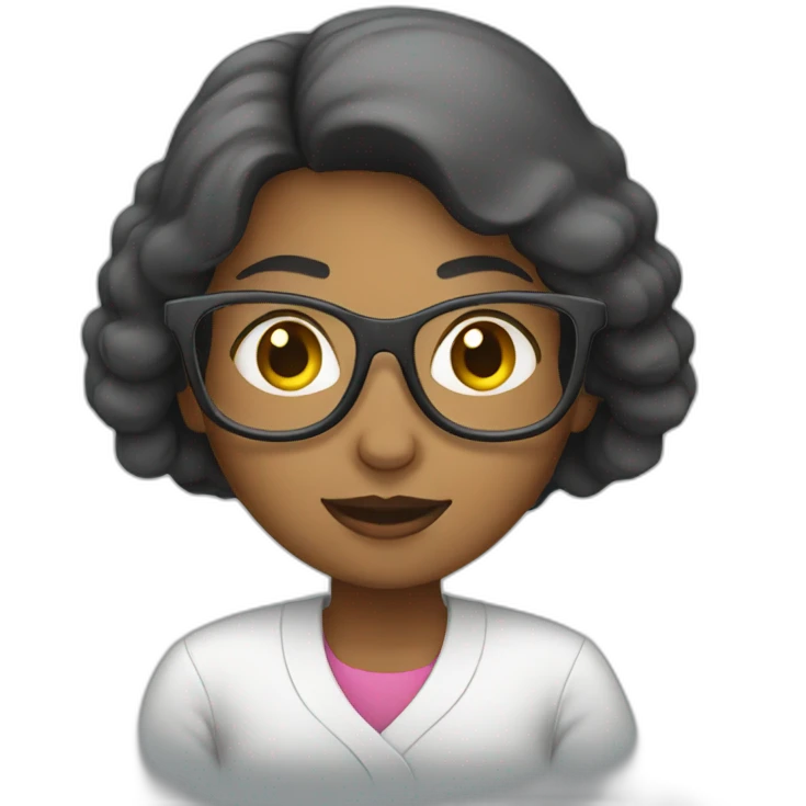 women focused in work on laptop emoji