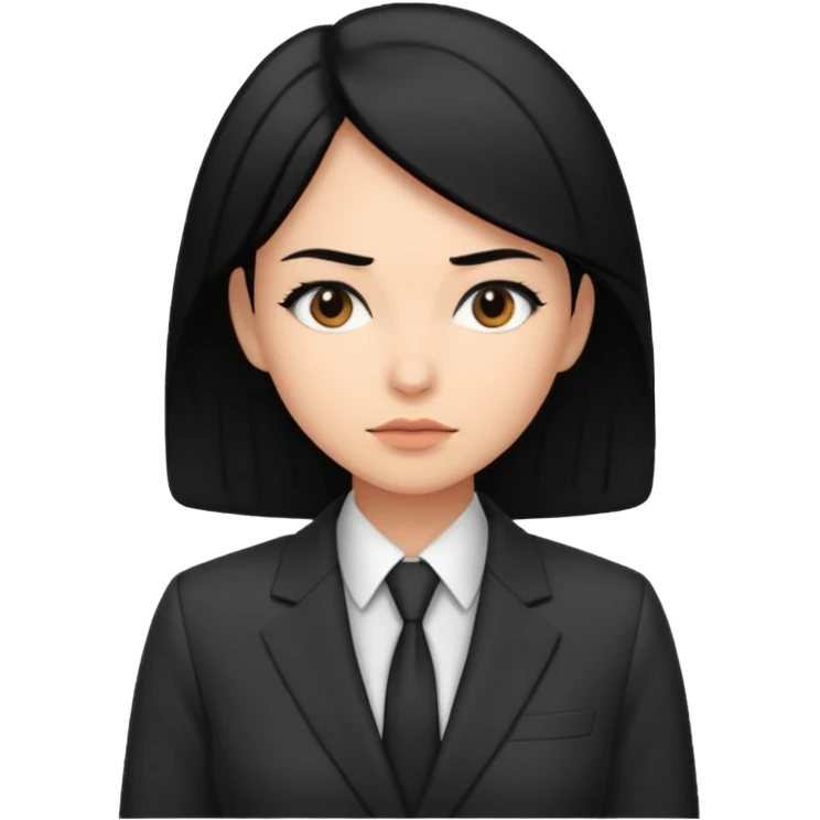 female boss in suit, black hair emoji