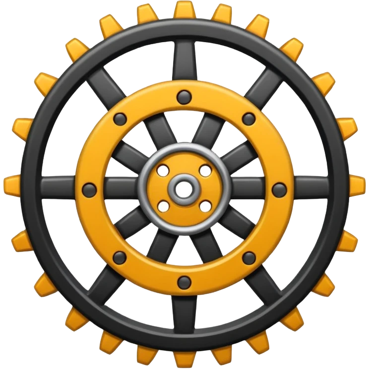 warning sign with gear emoji