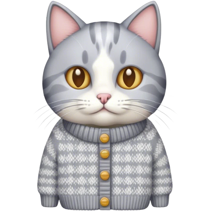Cat wearing knitted sweater emoji