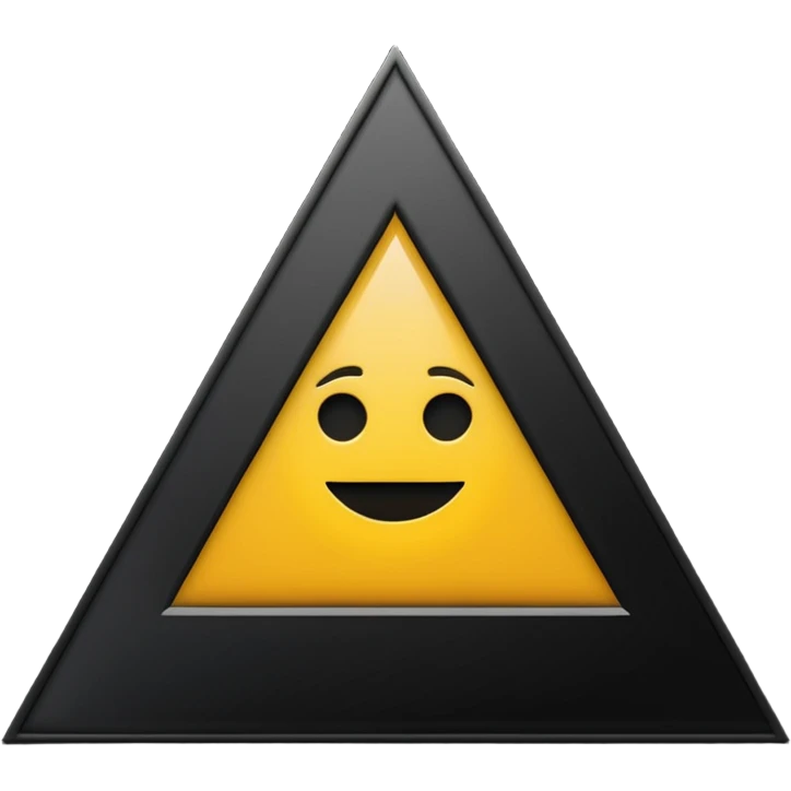 Minimalist, high-contrast emoji logo representing the Dark Triad personality traits. A clean black triangle as the main shape, inside three original symbolic icons:psychopaty, narcissim and machiavellianism .Smooth vector style,dark aesthetic, 4K. emoji