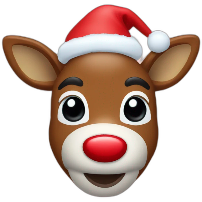 Rudolph red nose with snow emoji