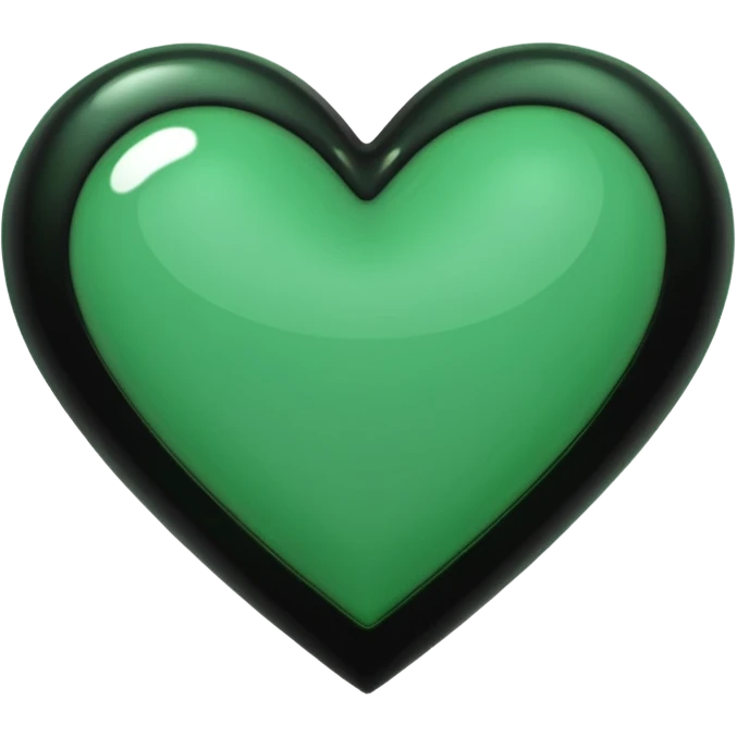 Green and black heart emoji