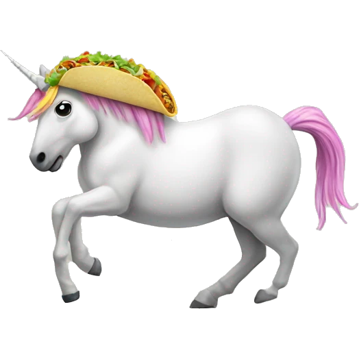 Unicorn with taco emoji