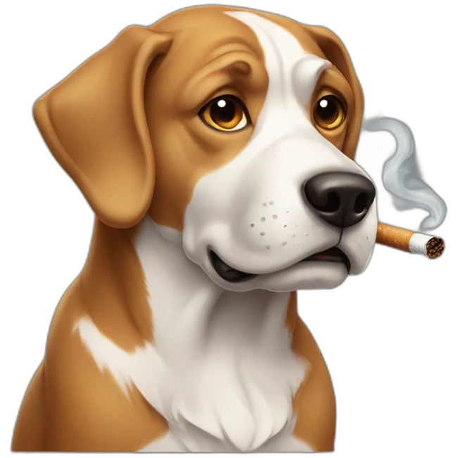 Smoking dog emoji