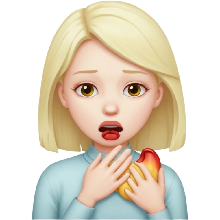 Girl choking herself ￼ emoji