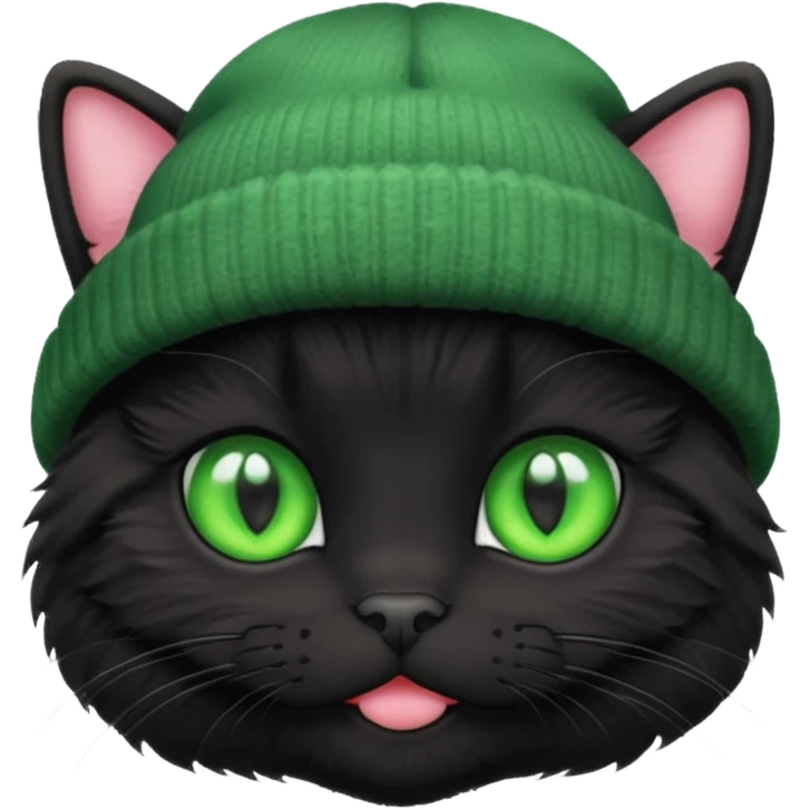 a black cat in a beanie emoji