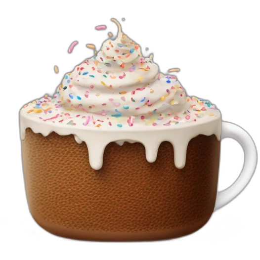 Coffee with sprinkles and cake emoji