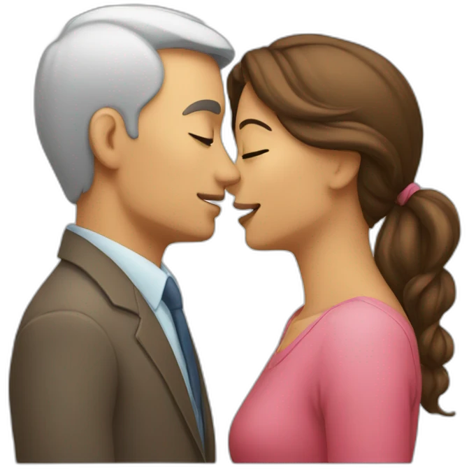 A man and a woman kissing each other emoji