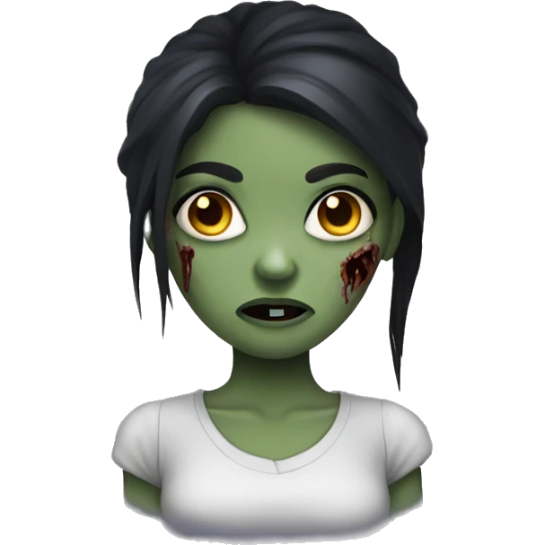 girl zombie, dark hair emoji
