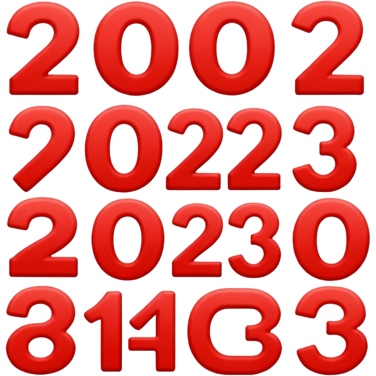 red numbers "2023" emoji