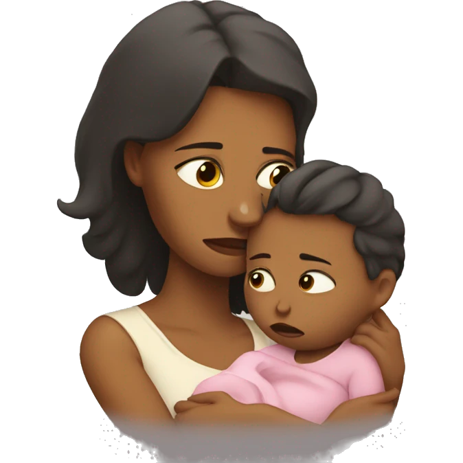 sad mother with a baby emoji