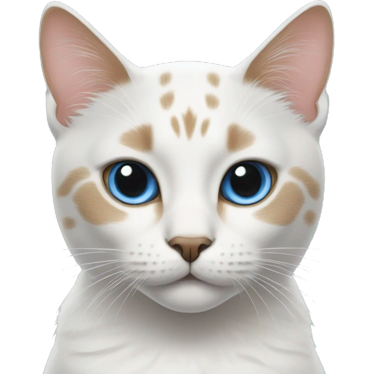 a cat with a blue spot on the left ear and on the left eye emoji