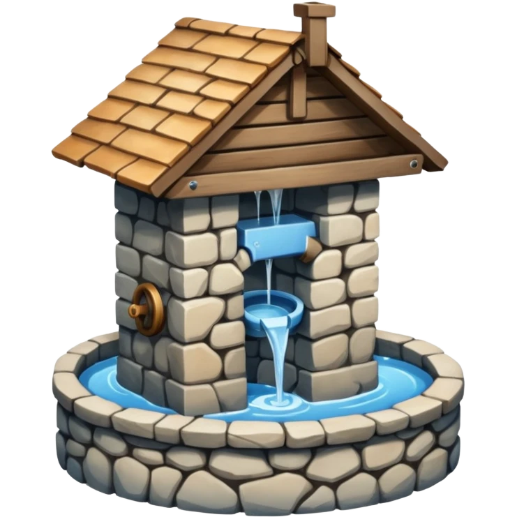 a water well - simple, traditional, no fancy superstructure emoji