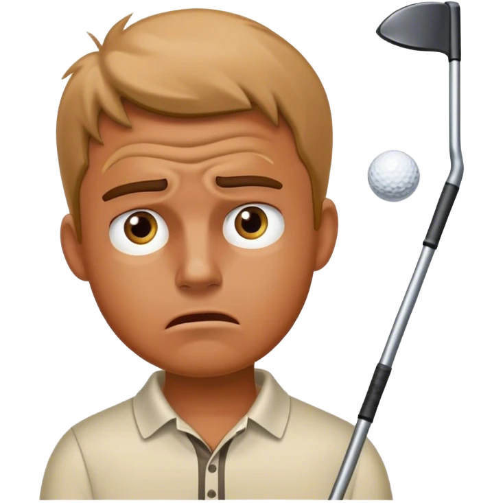 A man losing a golf match in the 18th hole emoji