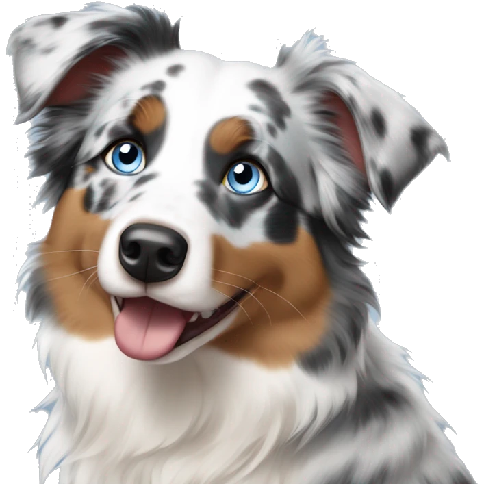 Blue eyed blue Merle Australian shepherd  emoji