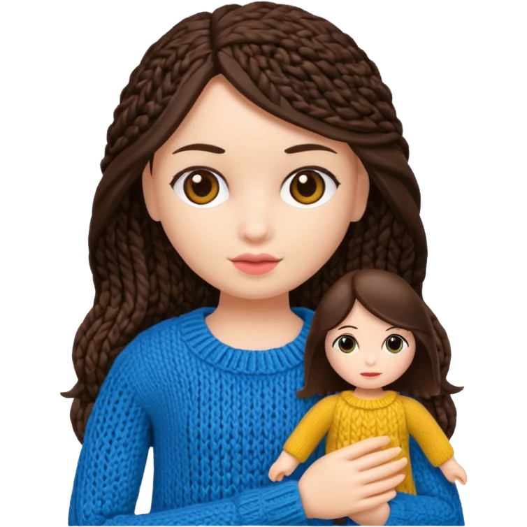 brunette knitted doll emoji