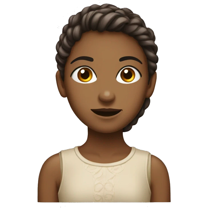 Ragazza riccia e marroni occhi emoji