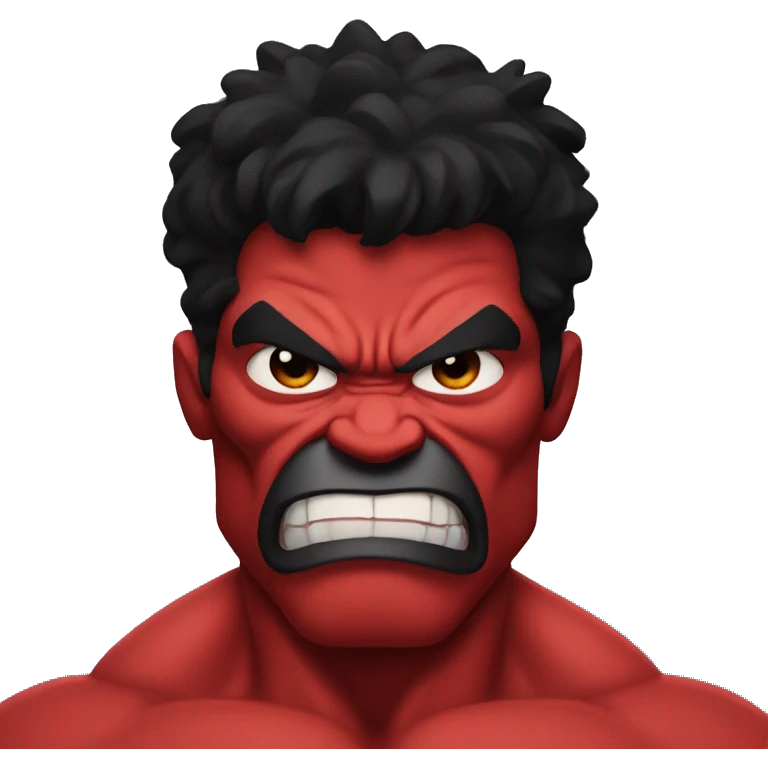 Red Hulk with black hair emoji