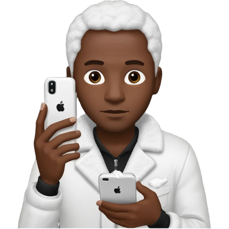 black man holding a phone with three lines of coke on it sideways  emoji