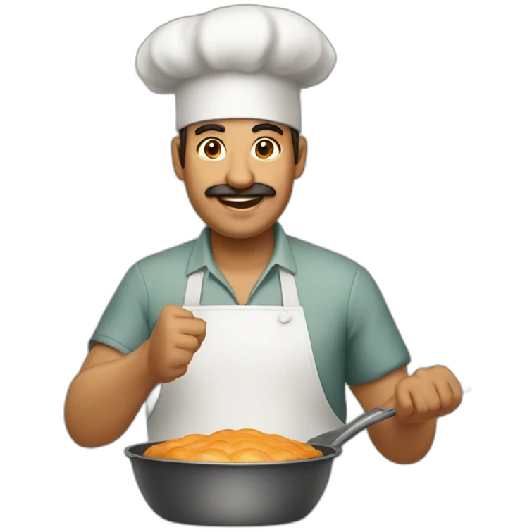 A Baker cooking a kachapuri emoji