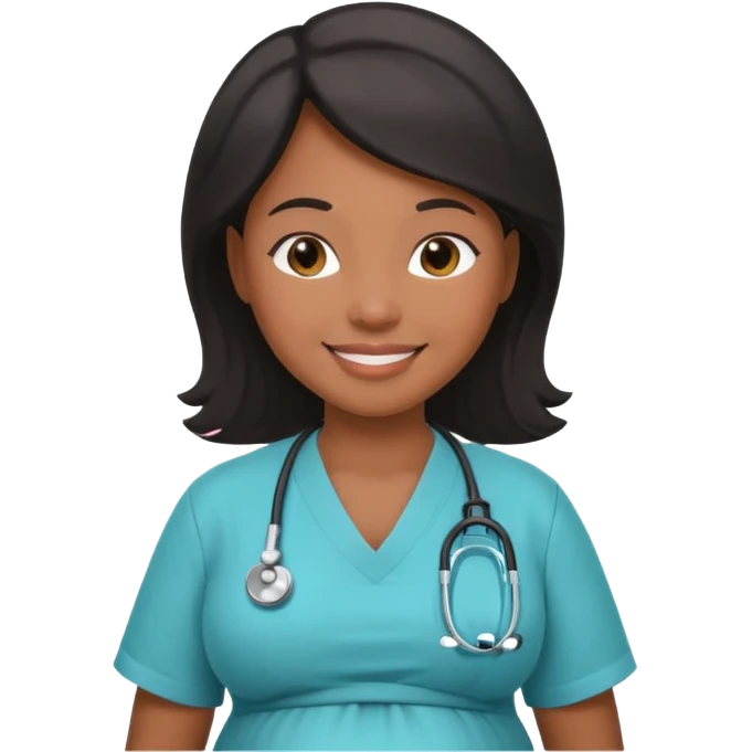 pregnant black nurse emoji