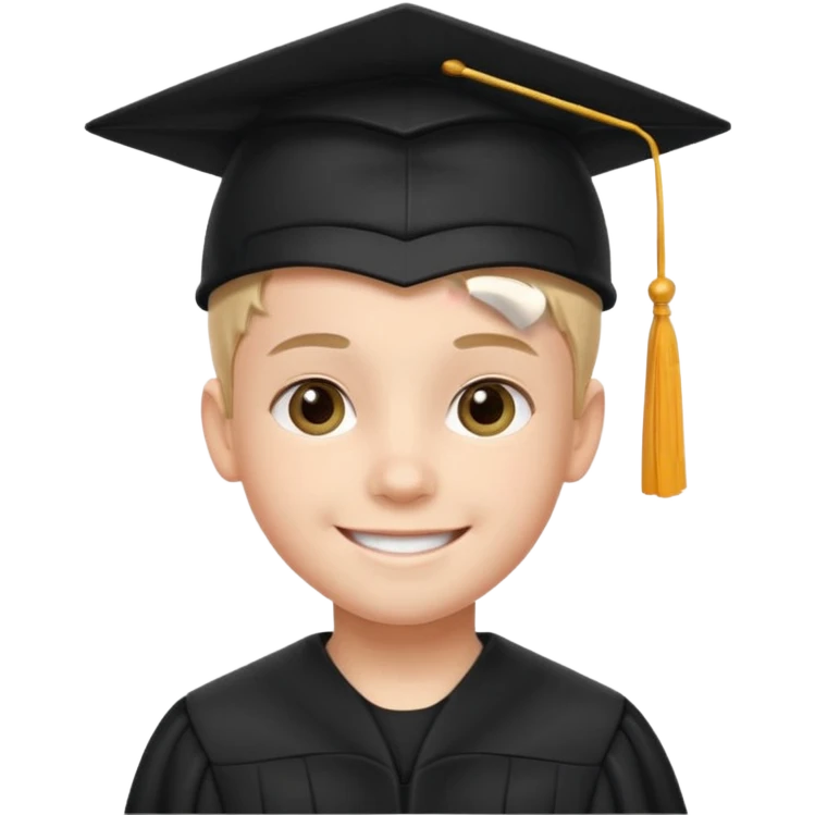 graduating cap kid emoji