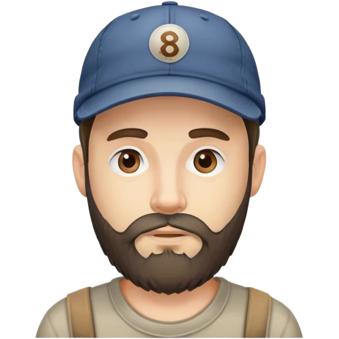 Man with beard and dirty ball cap  emoji