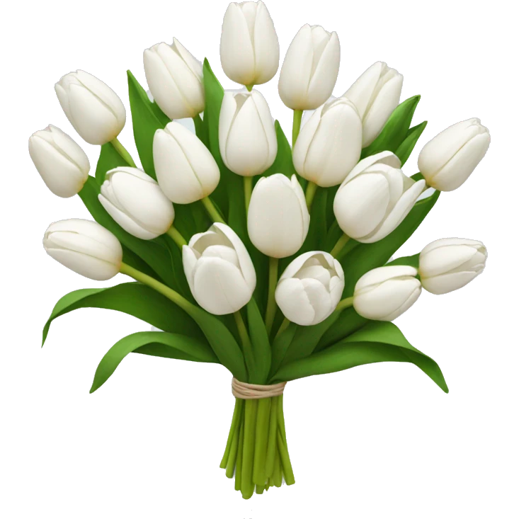 white tulip bouquet  emoji