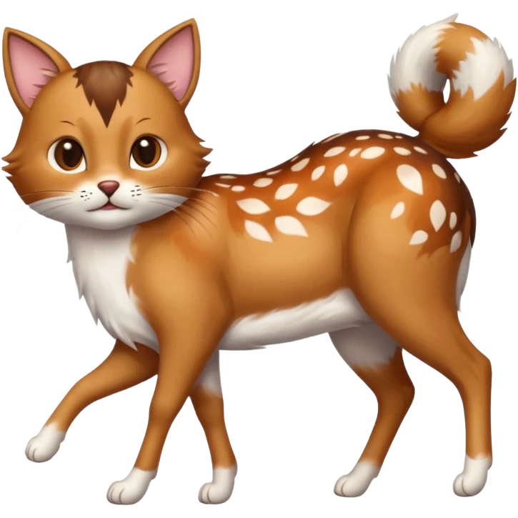 Cat kicking inside deer’s stomach, emoji