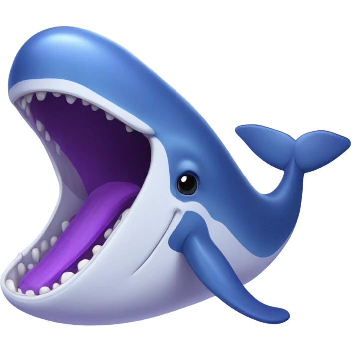 Blue whale purple, open mouth emoji