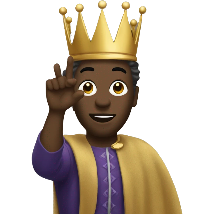 King Baldwin with a mask on raising his hand emoji