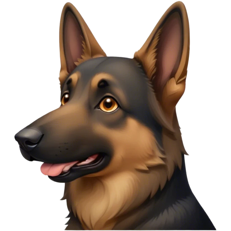 Cinematic Cute Yawning Tan/Black German Shepherd Portrait Emoji, Head tilted slightly with a dramatic, wide-open yawn, featuring a dense tan coat with a prominent black saddle, floppy ears slightly drooping, round brown eyes barely open in drowsy contentment, Simplified yet irresistibly adorable features, highly detailed, glowing with a soft, cozy glow, high shine, relaxed yet expressive, stylized with a touch of whimsy, bright and endearing, soft glowing outline, capturing the essence of a sleepy yet affectionate guardian, so drowsy it feels like it could stretch right out of the screen and curl up for a nap! emoji