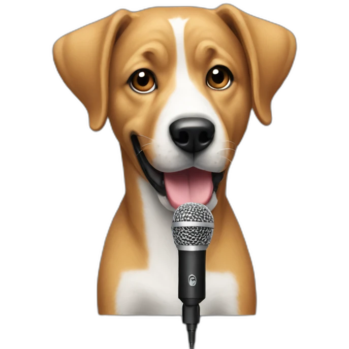 microphone dog emoji