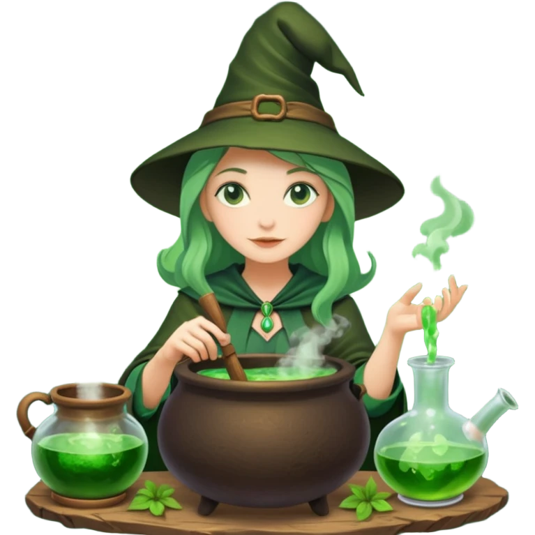 green witch cooking potion emoji