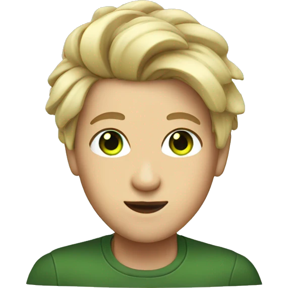 friends with stylish hair green eye emoji