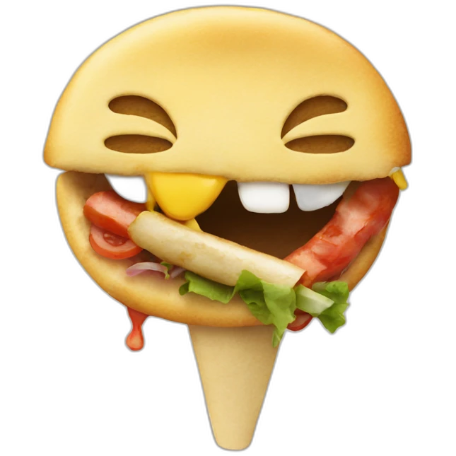 Smiley face eating kebab emoji