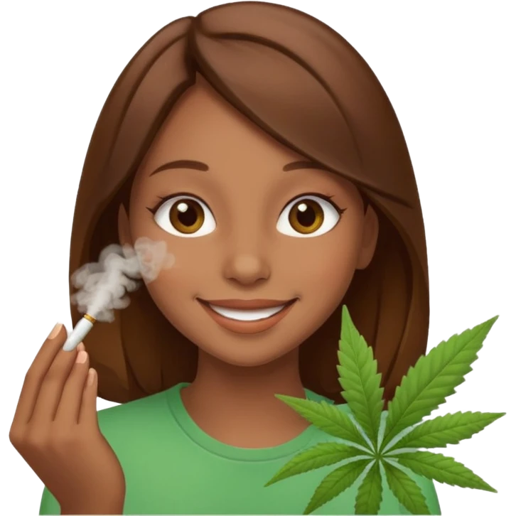 Girl happy smelling marijuana  emoji