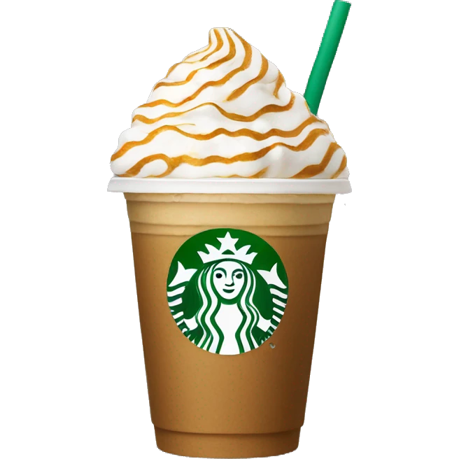 Starbucks cup with frapuccino emoji