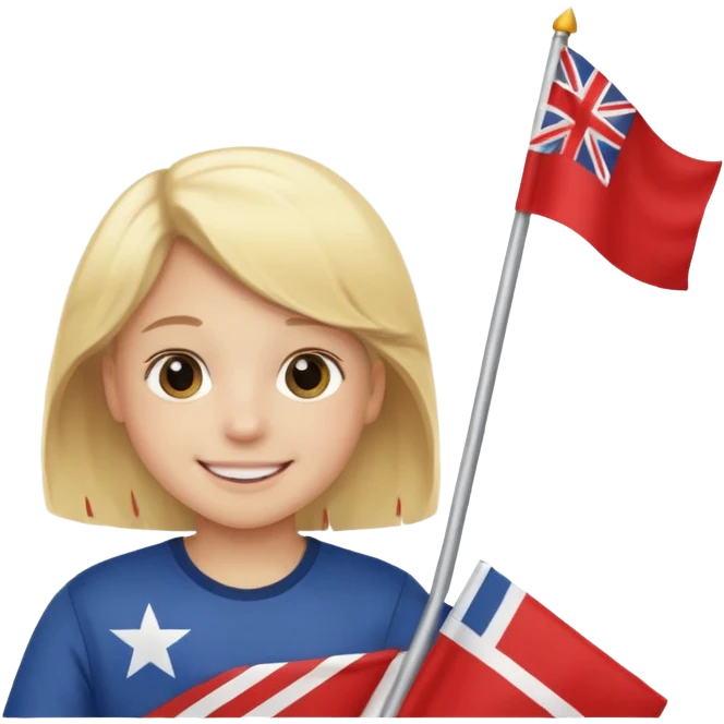 Flag holder kid emoji