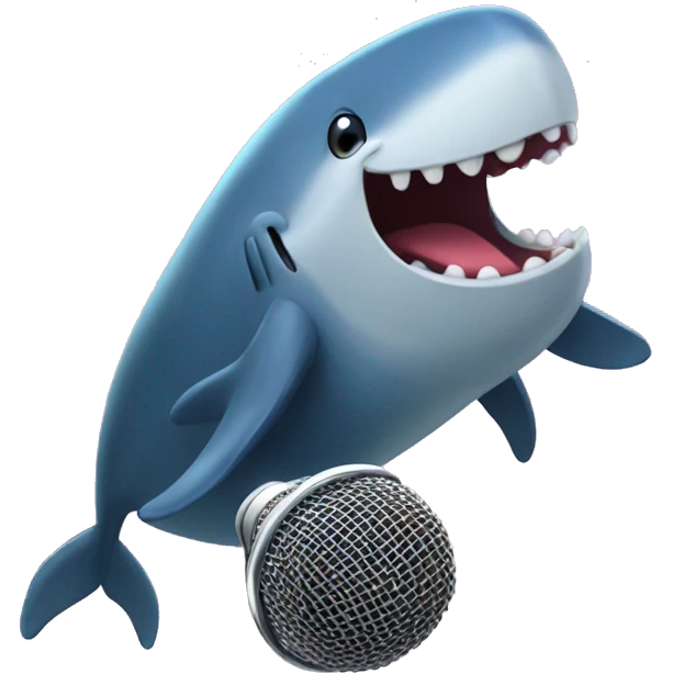 humpback whale singing on a microphone emoji