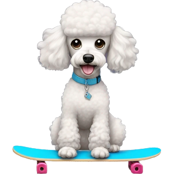 Poodle on a scateboard  emoji