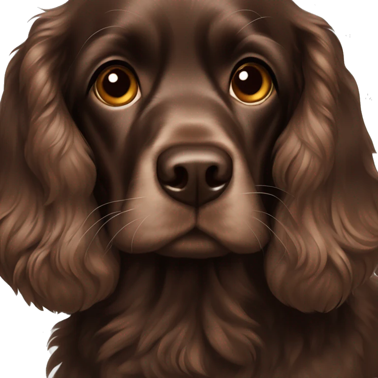 Dark brown cocker spaniel   emoji