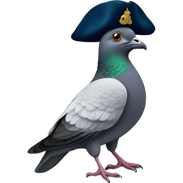 pigeon with a napoleon hat emoji