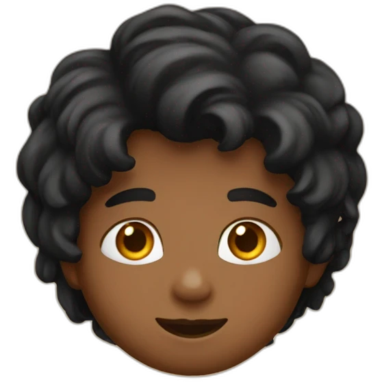 Boy with black hair on mars emoji