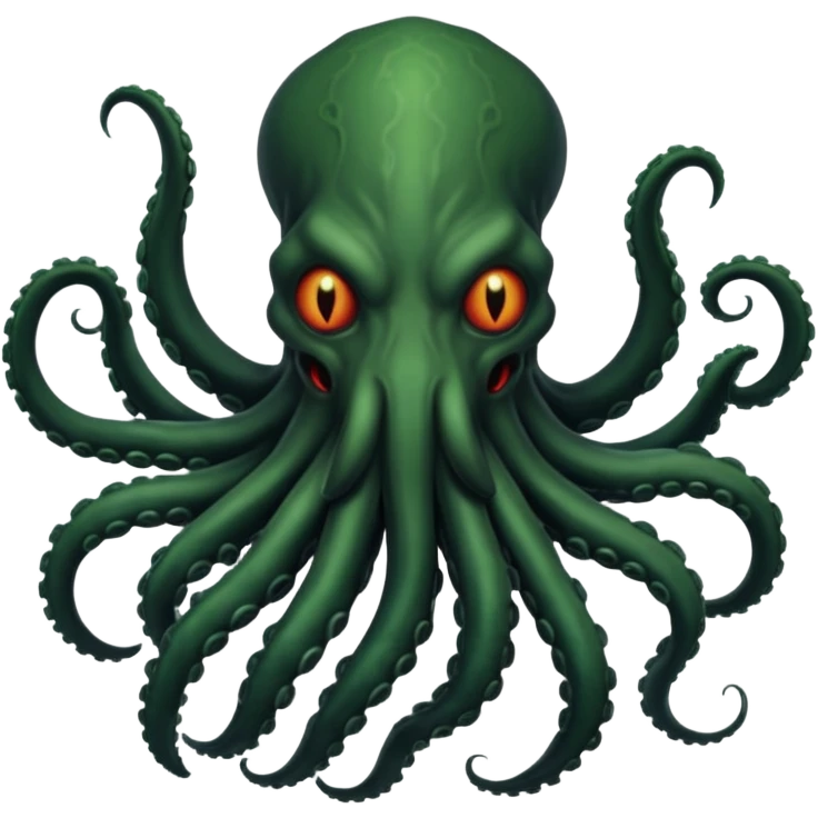 black-colored Cthulhu  emoji